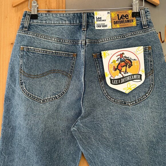 Lee x Daydreamer Size 29/28 High Rise Western Crop Bootcut Jeans - Picture 5 of 13